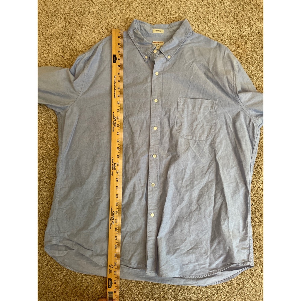 J. Crew Men's Button Down Shirt XXL Blue American Pima Cotton Classic Fit - Picture 5 of 6